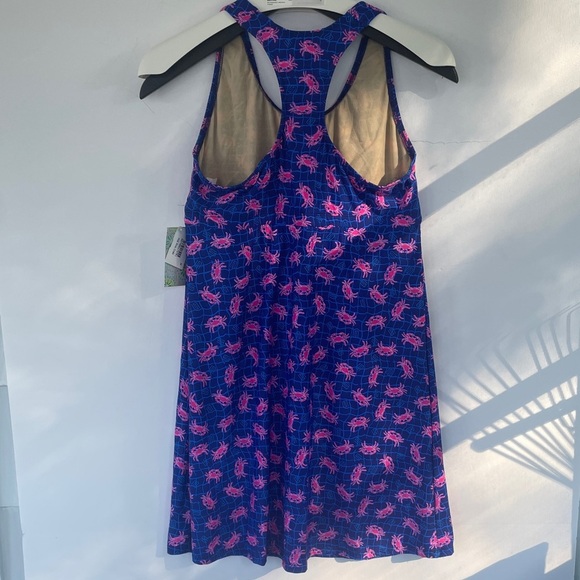 Southwind Apparel Blue and Pink Crab Cover Up Beach Dress Medium - Picture 8 of 16